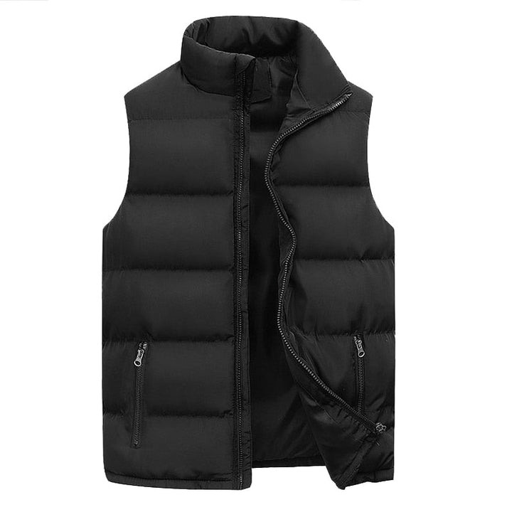 Stijlvolle heren bodywarmer, gewatteerd met rits. Geschikt als casual vest voor herfst en winter outfits.