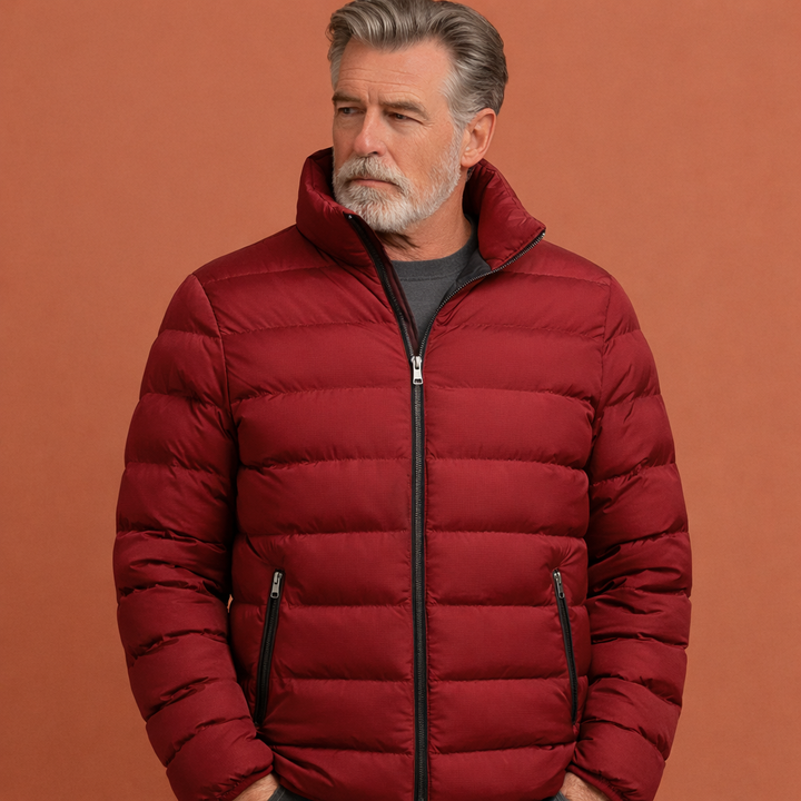 Casual heren gewatteerde jas, perfecte bovenkleding, warm en comfortabel met handige ritszakken.