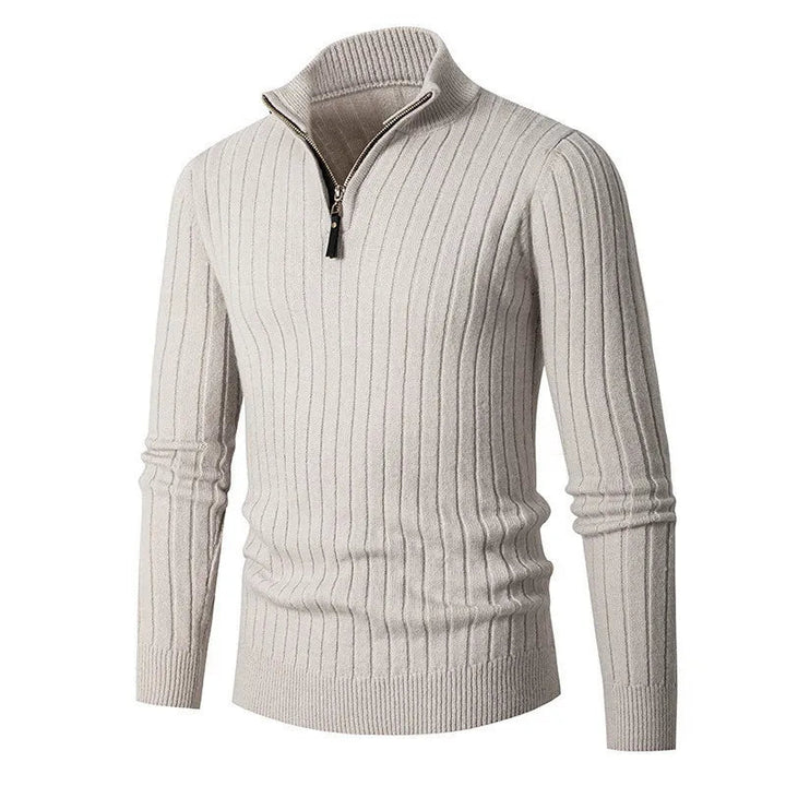 Heren half-zip sweater, comfortabel en stijlvol voor herfst en wintermode.
