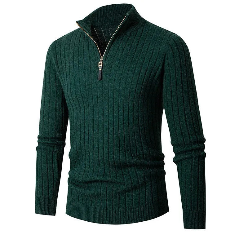 Comfortabele en stijlvolle heren half-zip sweater, perfect voor wintermode en dagelijks dragen.