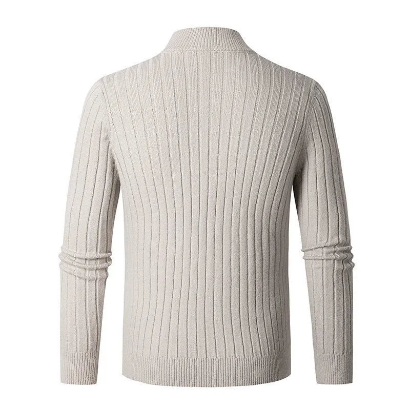 Comfortabele half-zip herensweater, casual en warm, perfect voor elk seizoen en dagelijks gebruik.