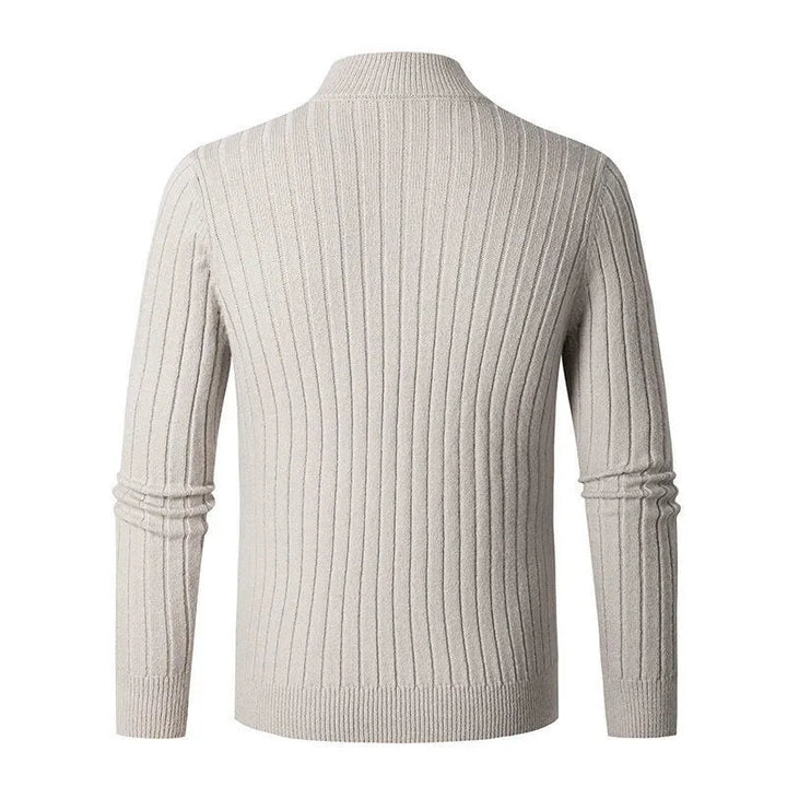 Comfortabele half-zip herensweater, casual en warm, perfect voor elk seizoen en dagelijks gebruik.