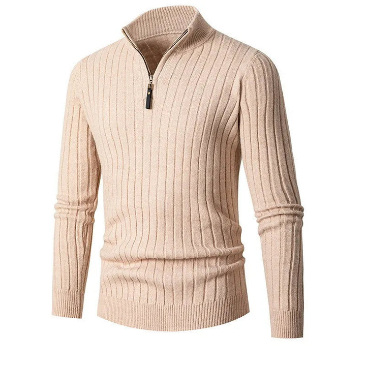 Heren half-zip trui, combineert comfort met een trendy look, ideaal voor koude dagen.