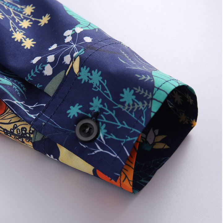 Herenhemd met levendige bloemenprint en lange mouwen. Een casual en stijlvol hawaiihemd voor zomer.
