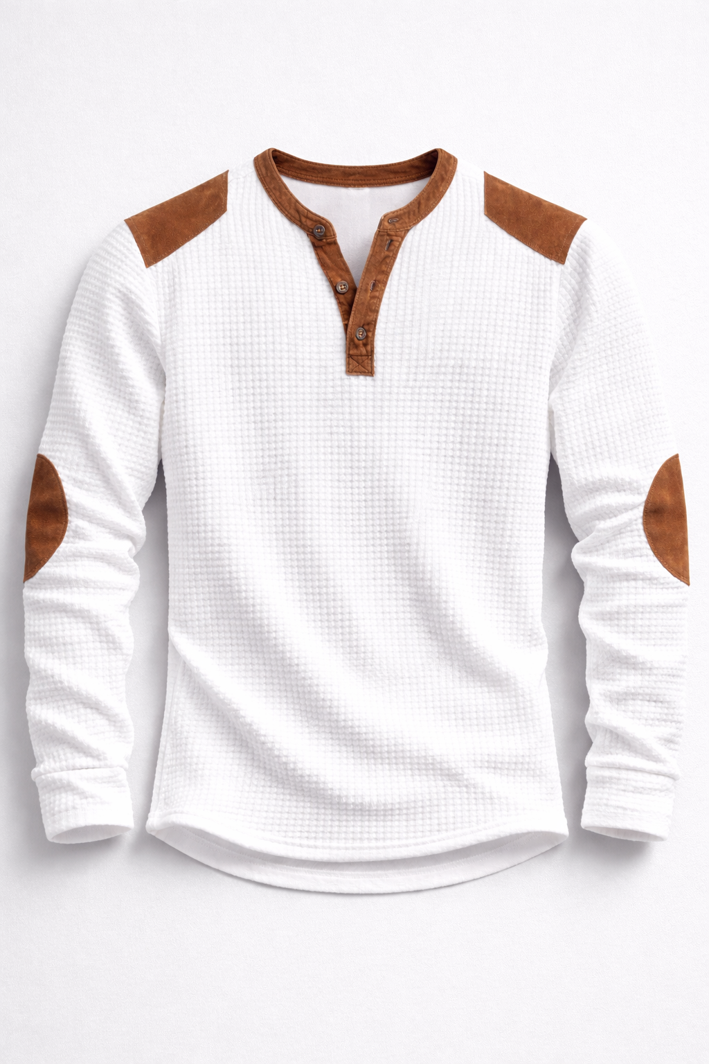 Comfortabel heren henley shirt met lange mouwen en unieke wafelstructuur voor een stijlvolle, gelaagde look.