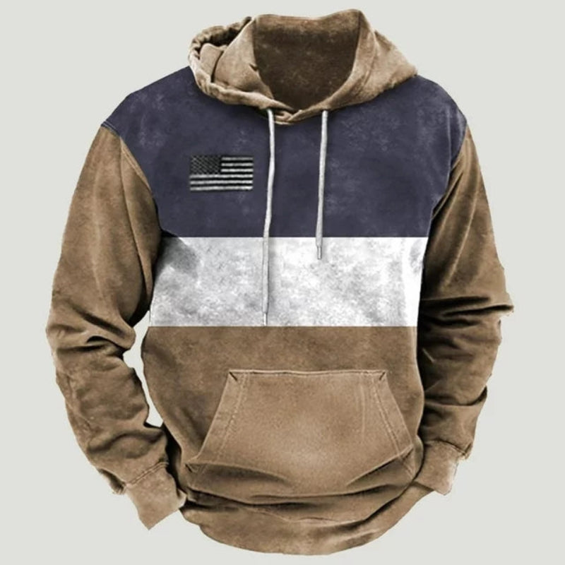 Heren hoodie beige, casual comfort met capuchon, knusse pasvorm, ideaal voor ontspannen dagen, zachte ademende stof.