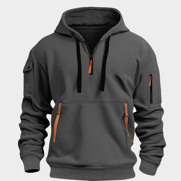Stijlvolle heren hoodie met verstelbare capuchon, perfect voor een sportieve of casual look. Essentiële mannenkleding.