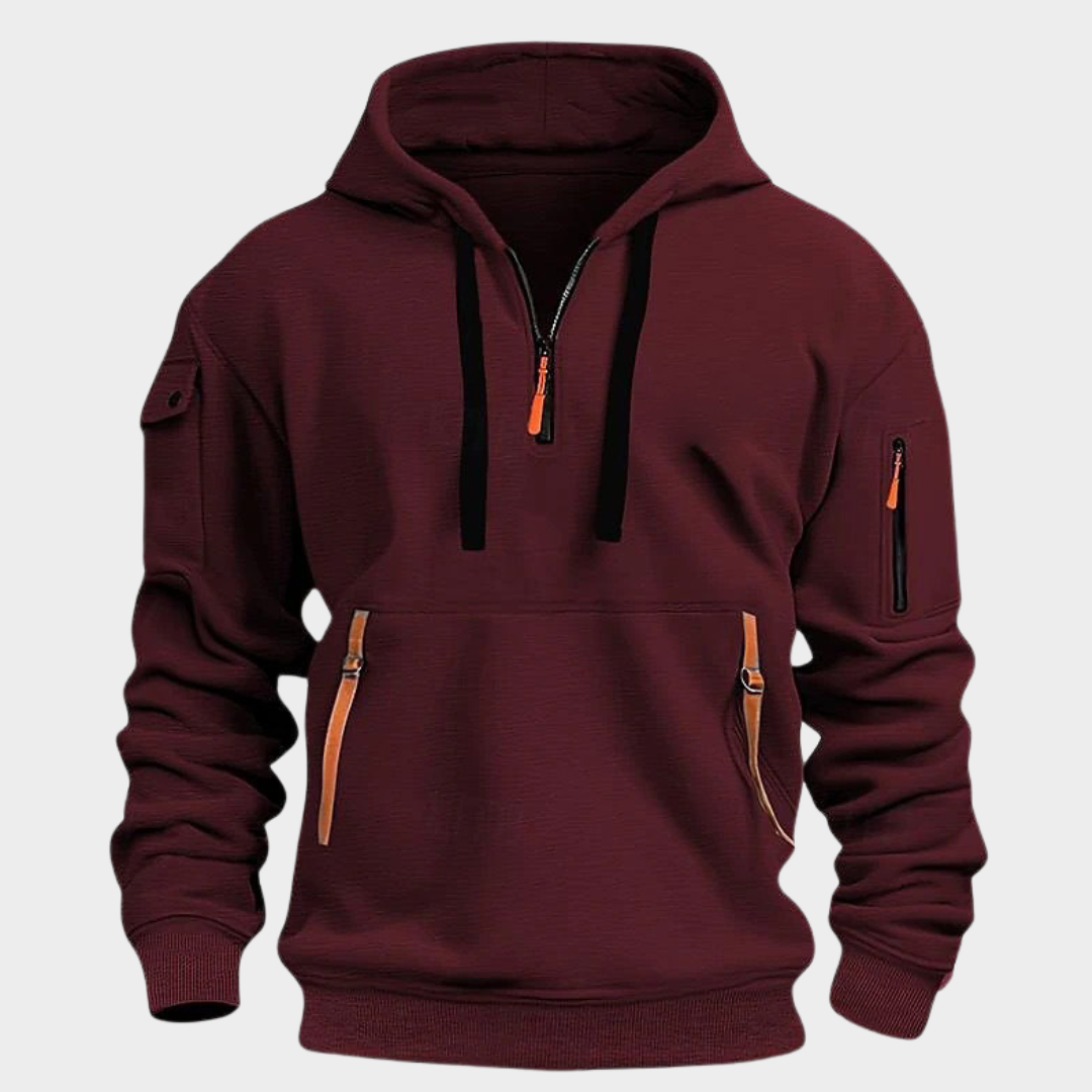 Casual heren hoodie, zachte en ademende stof, ideaal voor ontspanning en stijlvolle mannenmode. Dagelijks comfort.