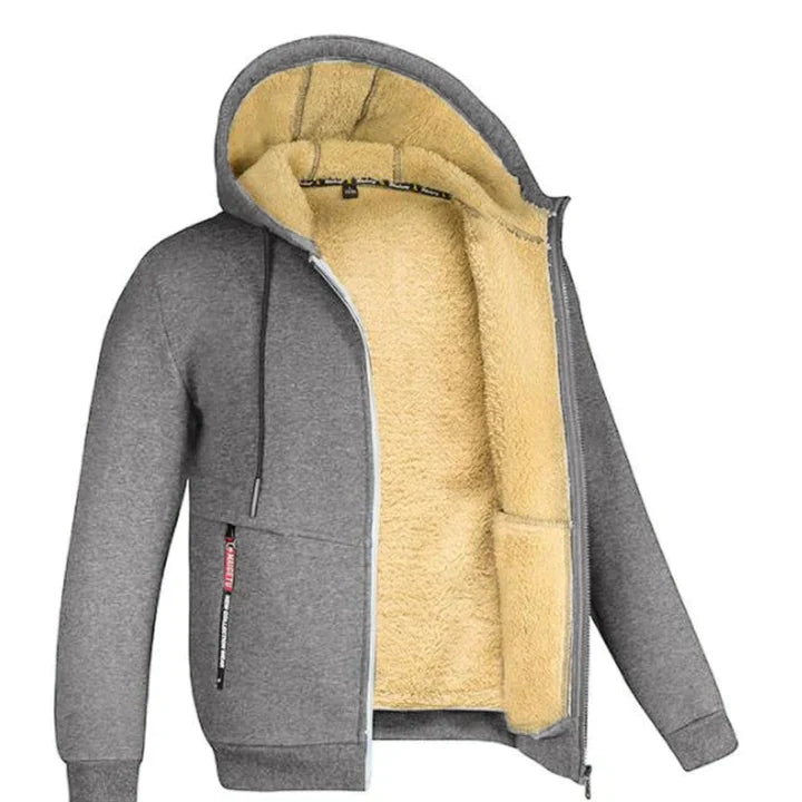 Heren regular fit hoodie met rits en capuchon, voor een tijdloze, comfortabele stijl.