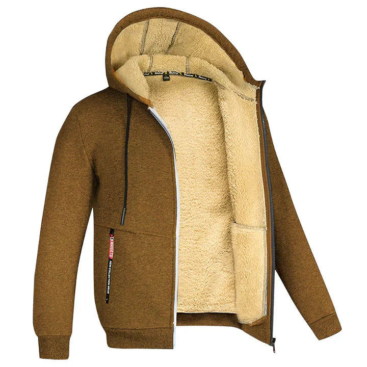 Heren zip-hoodie, regular fit, met capuchon, perfect voor lagenkleding in de herfst.