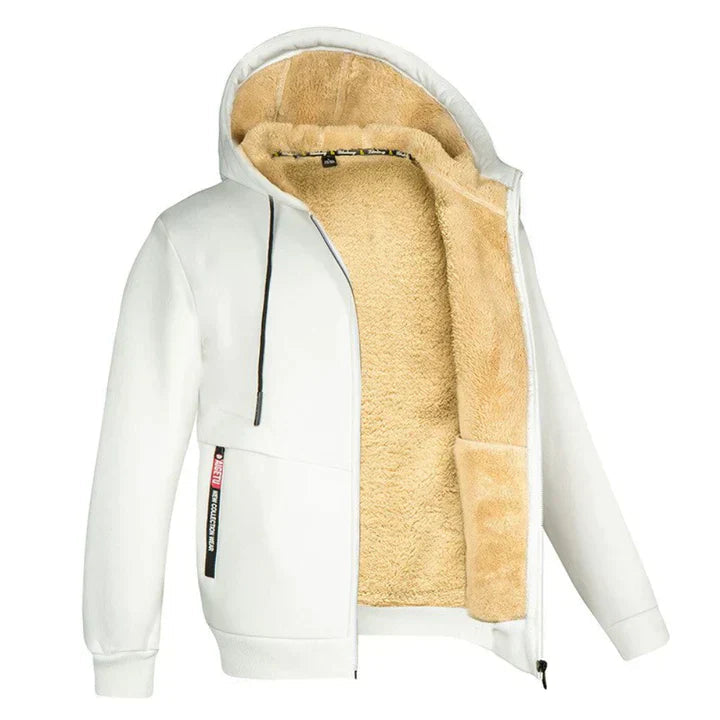 Heren capuchon hoodie met rits en regular fit, ontworpen voor optimaal comfort en stijl.