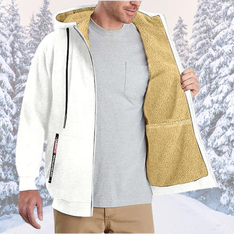Veelzijdige capuchon hoodie voor heren met rits, regular fit, geschikt voor winterkleding.