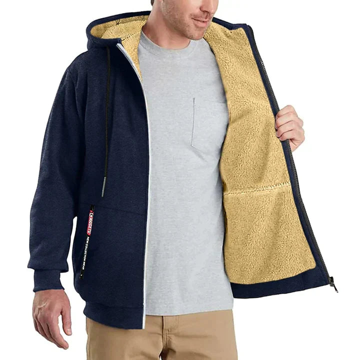 Stijlvolle heren hoodie met rits en capuchon, regular fit, voor een relaxte look.