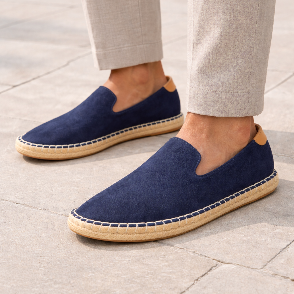 Heren instap espadrille loafers, ideaal voor zomerse dagen. Comfortabele casual zomerschoenen, lichtgewicht.