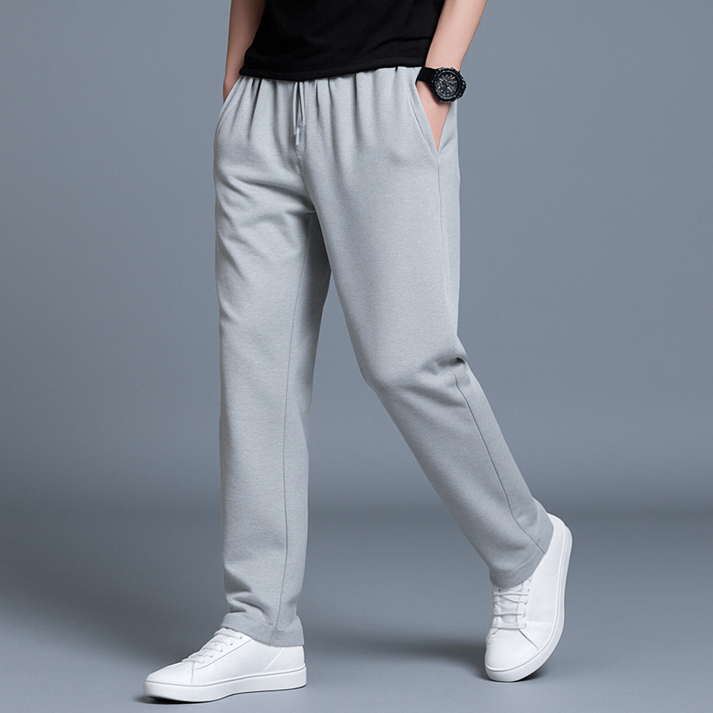 Comfortabele katoenen joggingbroek voor heren, wijde pasvorm, perfect voor relaxte dagen.