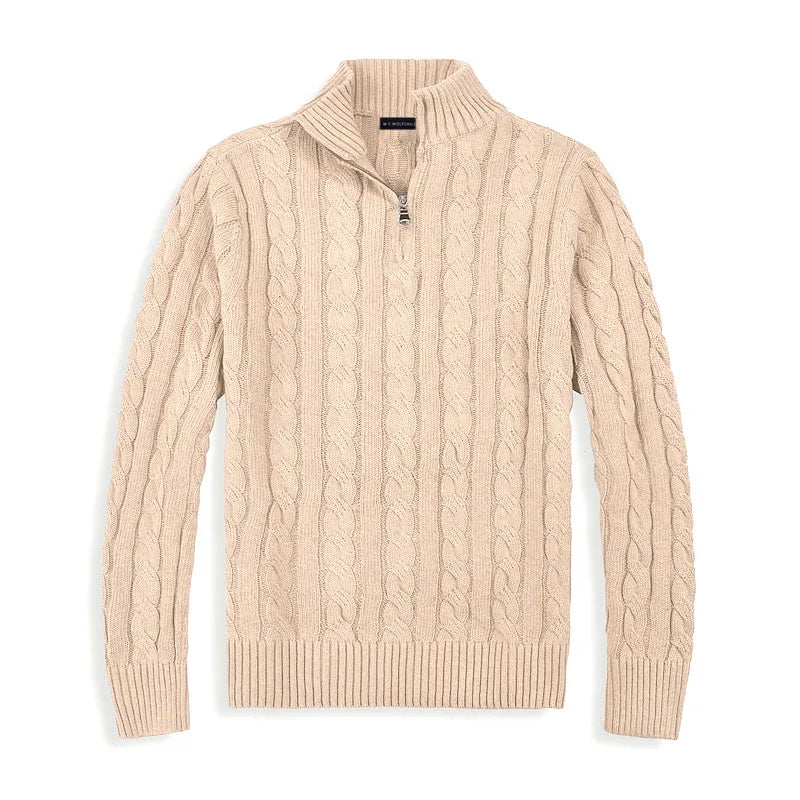 Moderne heren trui met halve rits, perfect te combineren voor een stijlvolle outfit.