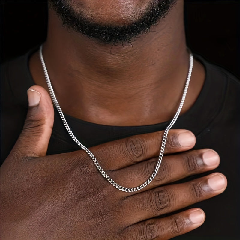 "Heren ketting van titanium staal, modern, elegant en duurzaam, geschikt voor elke gelegenheid met een minimalistisch design"