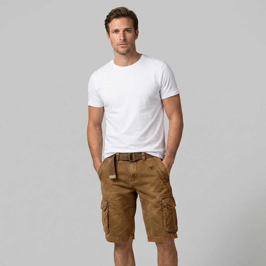 Katoenmix heren korte cargo broek biedt optimaal comfort en duurzaamheid voor dagelijks gebruik en vrije tijd.