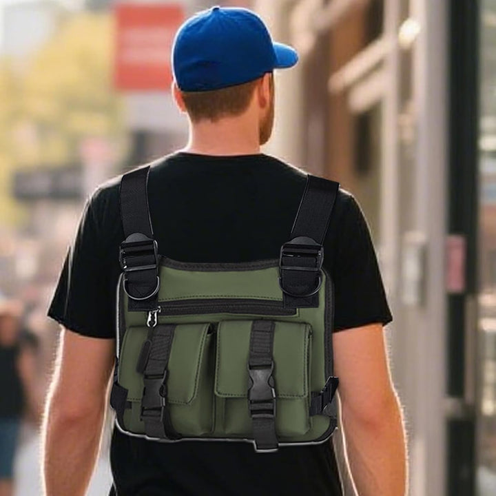 Sportief herenvest voor urban runs en fitness, verstelbaar en zeer comfortabel.