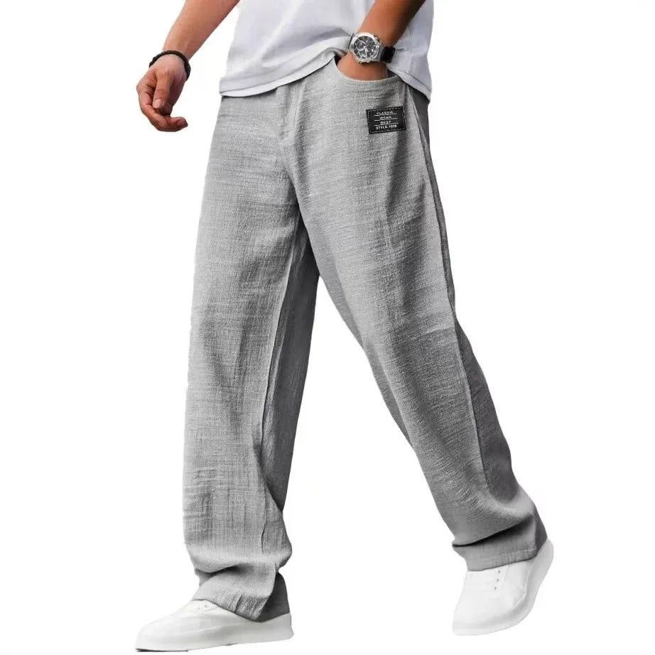 Heren lichtgewicht rechte broek met elastische taille voor ultiem comfort en een stijlvolle look.