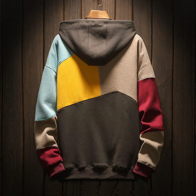 Comfortabele herenhoodie met ruime pasvorm en capuchon, perfect voor dagelijkse, ontspannen look.