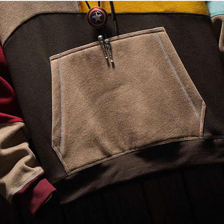 Veelzijdige mannenhoodie, loose-fit design met verstelbare capuchon, voor casual mannenkleding.