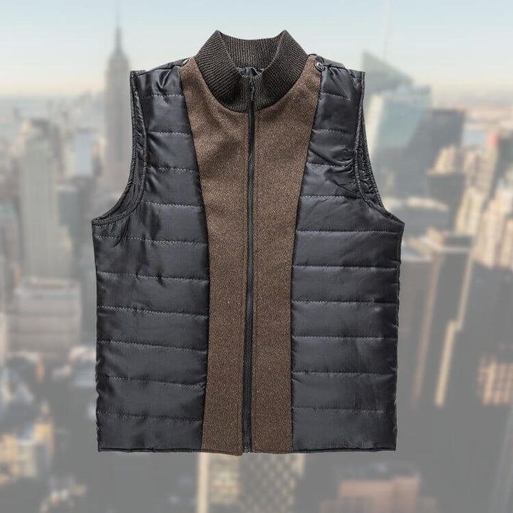 Tijdloze heren mantel en gilet set, geschikt als zakelijke jas of casual overjas. Beschikbaar in diverse kleuren.