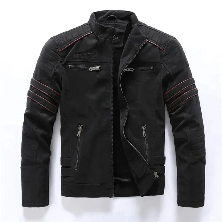Herenjack in vintage look, casual en veelzijdig. Deze motorjas met opstaande kraag is een must-have voor winterkleding.