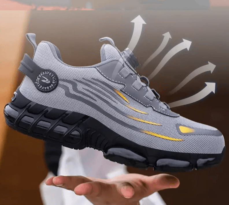 Lichtgewicht heren orthopedische veiligheidsschoenen Orion, zwart, bieden comfort en duurzame bescherming.