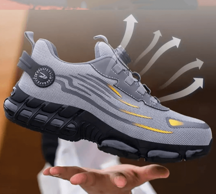 Lichtgewicht heren orthopedische veiligheidsschoenen Orion, zwart, bieden comfort en duurzame bescherming.