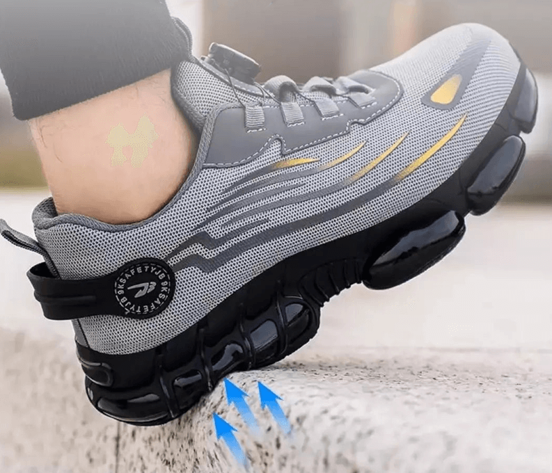 Heren antislip veiligheidsschoenen Orion, zwart, perfect voor industriële omgevingen, voorkomt uitglijden.