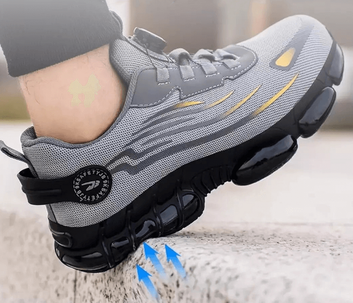 Heren antislip veiligheidsschoenen Orion, zwart, perfect voor industriële omgevingen, voorkomt uitglijden.