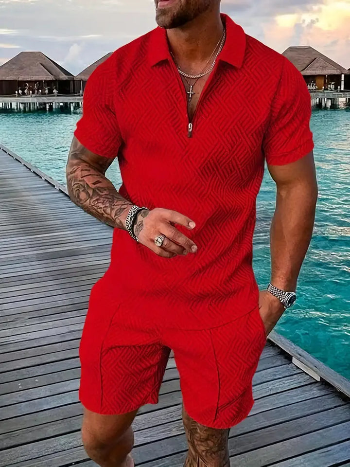 Tweedelige herenset: elegante broek en top voor mannen, gemaakt voor ultiem comfort en stijl.