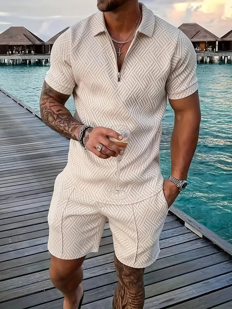 Complete heren outfitset: comfortabel en stijlvol, ideaal voor een relaxte maar geklede uitstraling.