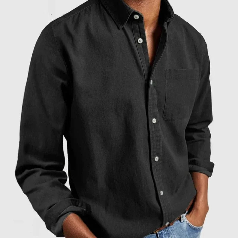 Casual heren overhemd Liam met lange mouwen. Een comfortabel en robuust herenmode item met knoopsluiting.