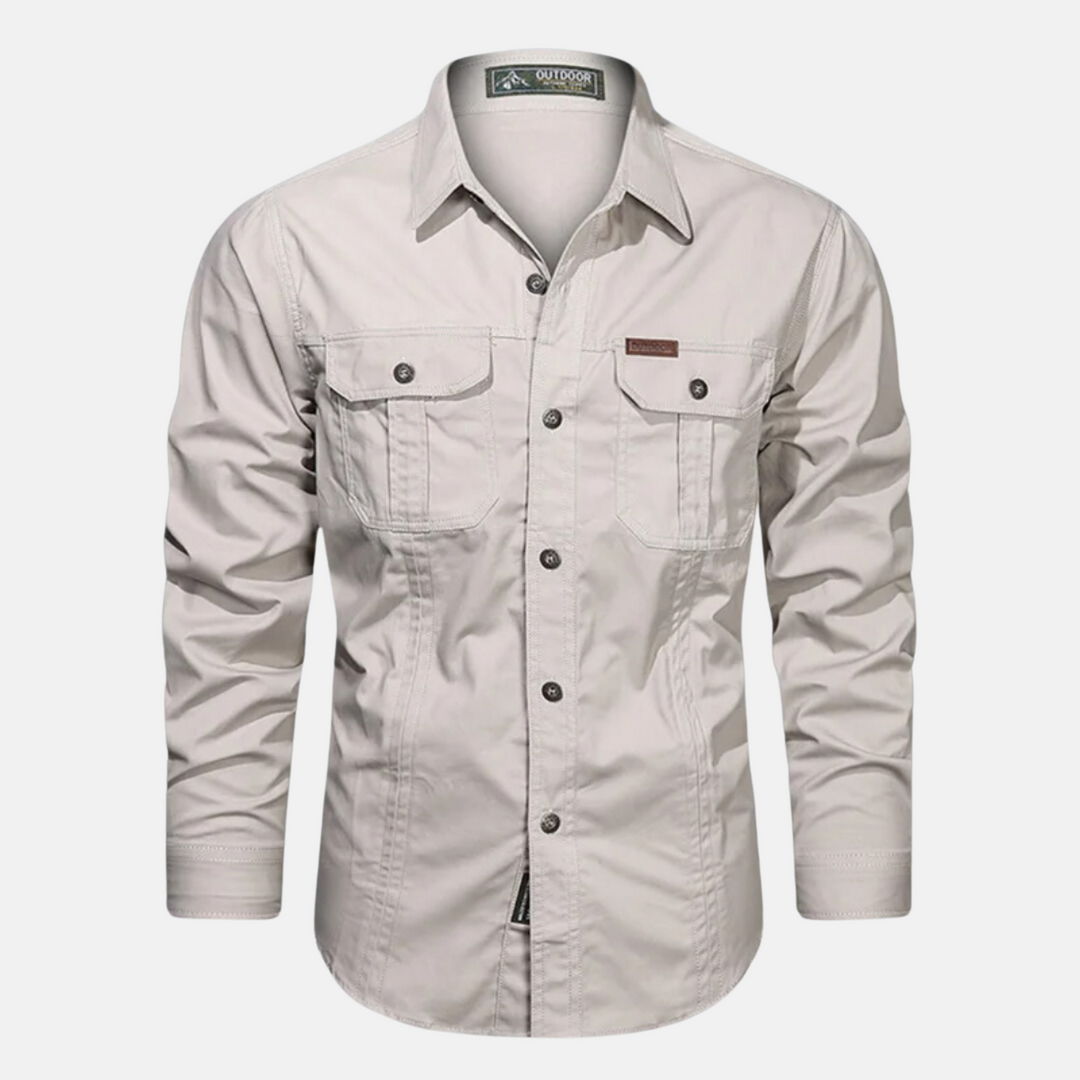 Heren overhemd met lange mouwen en borstzakken, perfect voor een veelzijdige casual of zakelijk-casual look.