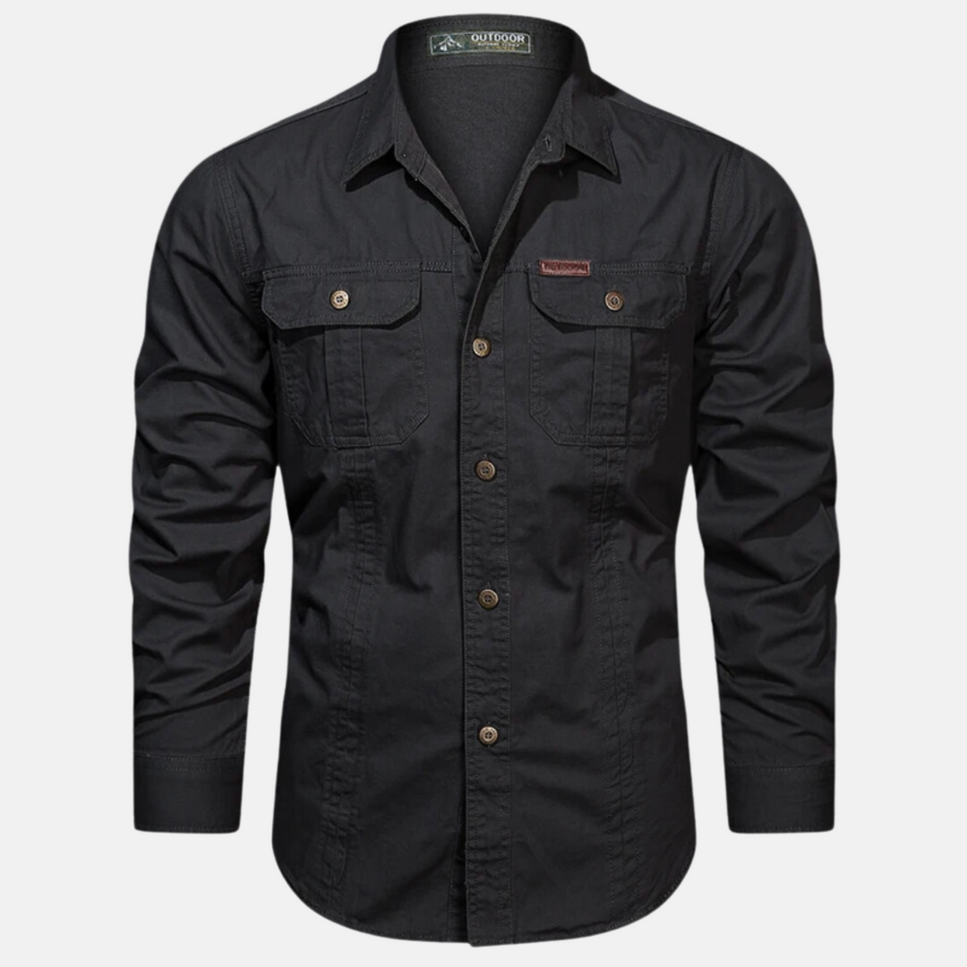 Comfortabel heren overhemd met functionele borstzakken, lange mouwen en een moderne stijl voor dagelijkse kleding.