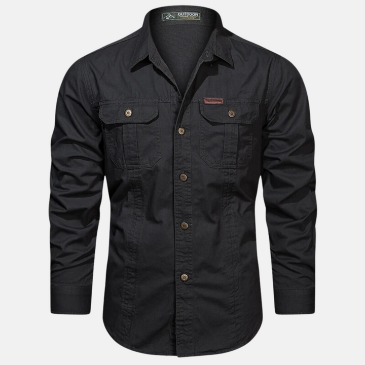 Comfortabel heren overhemd met functionele borstzakken, lange mouwen en een moderne stijl voor dagelijkse kleding.