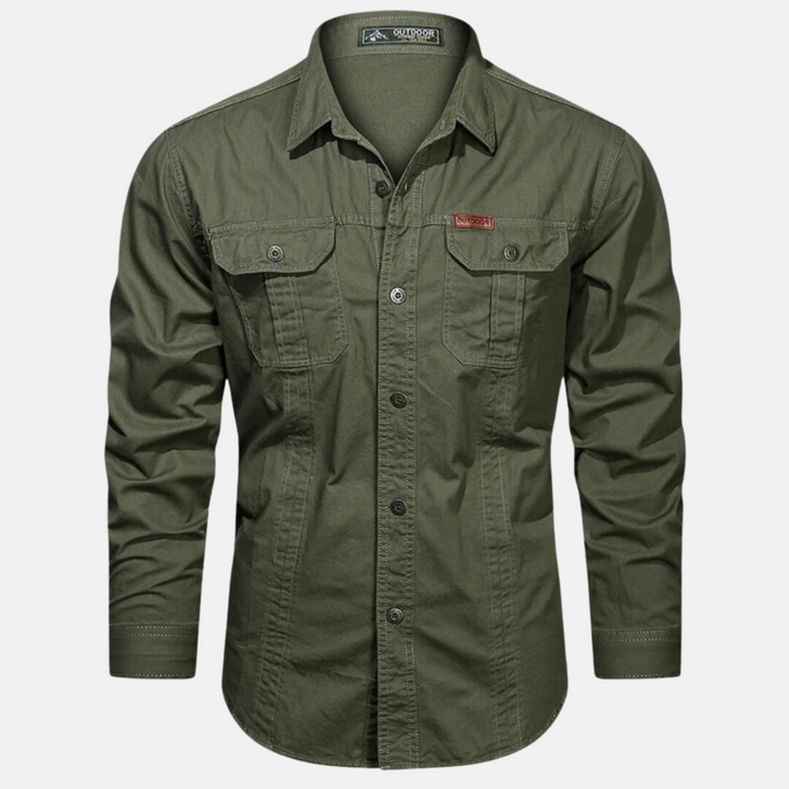 Stijlvol heren overhemd met borstzakken en lange mouwen, ideaal voor lente mode en herfst outfits.