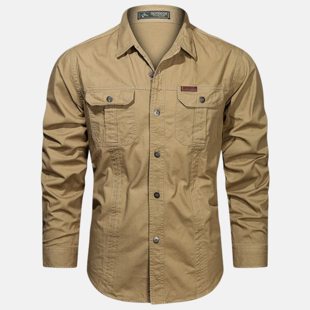 Trendy heren overhemd met lange mouwen en praktische borstzakken, geschikt voor een moderne heren mode stijl.