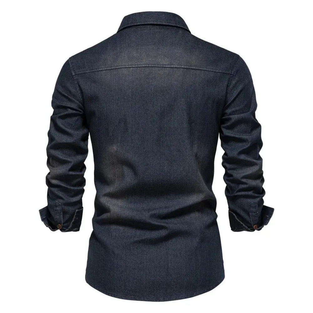 Comfortabel heren overhemd met lange mouwen en knoopsluiting. Ideaal voor lente en herfst mannenmode.