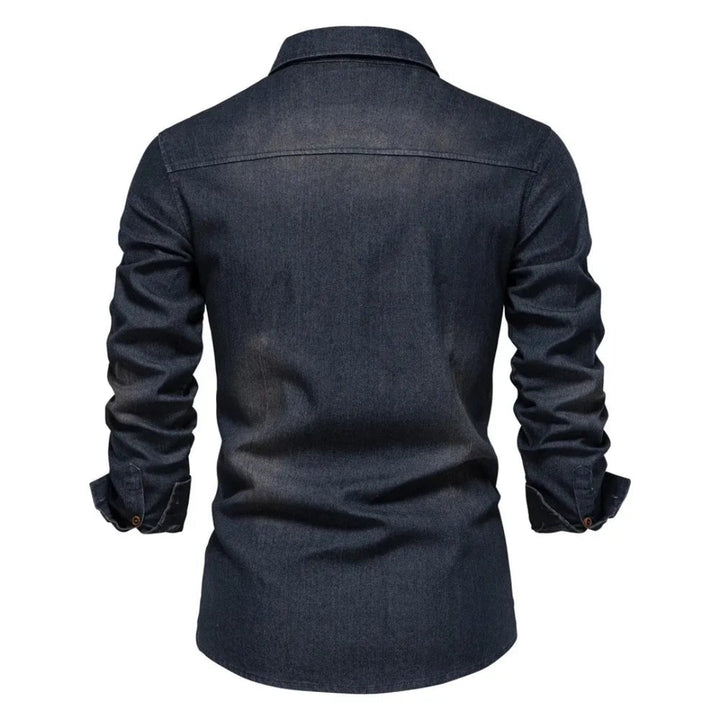 Comfortabel heren overhemd met lange mouwen en knoopsluiting. Ideaal voor lente en herfst mannenmode.