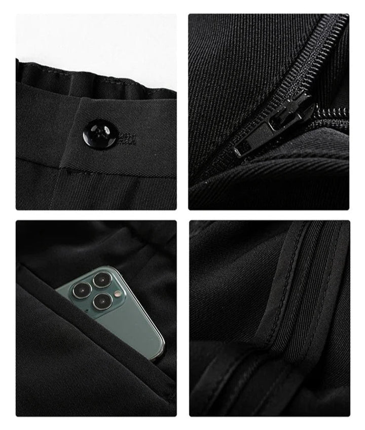 Veelzijdige heren pantalon, getailleerd en met draped design, geschikt voor zowel formeel als casual zakelijk gebruik.
