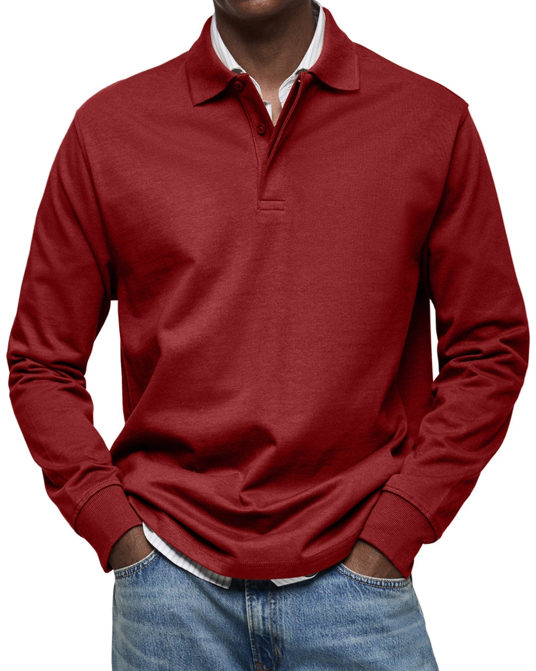 Nette casual heren polo met lange mouwen, een stijlvolle keuze voor herenmode. Comfortabel en veelzijdig.