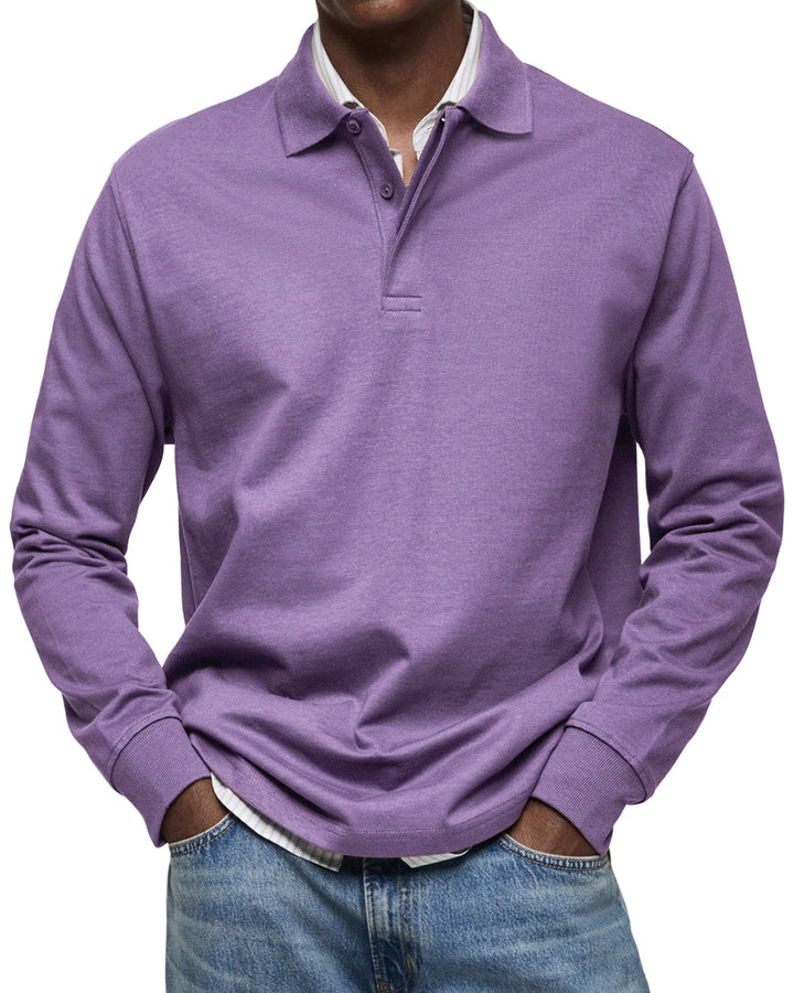 Modern heren shirt, type polo met lange mouwen. Biedt comfort en stijl in elke outfit. Dagelijks.