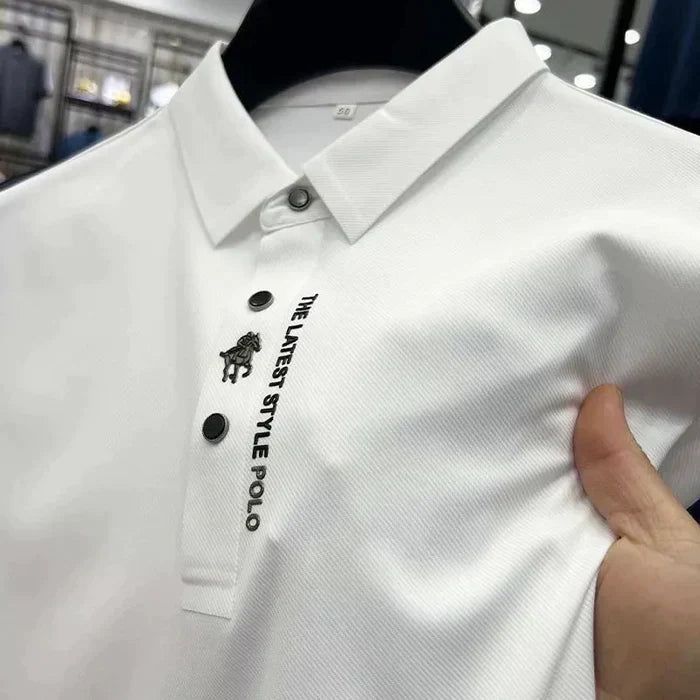 Comfortabel heren poloshirt van hoge kwaliteit, strijkvrij en ademend. Ideaal voor warme dagen.