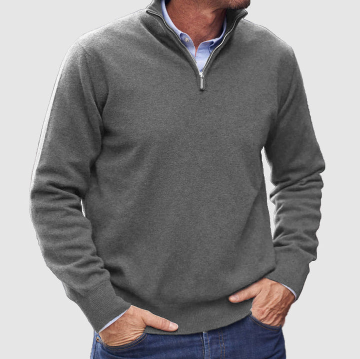 Moderne heren trui met korte rits, veelzijdige herenkleding voor diverse looks en gelegenheden.