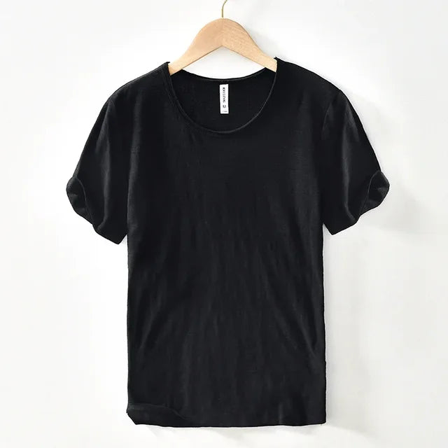 Hoogwaardig heren T-shirt, slim-fit, retro look met ruwe rand. Perfect voor een relaxte, casual stijl.