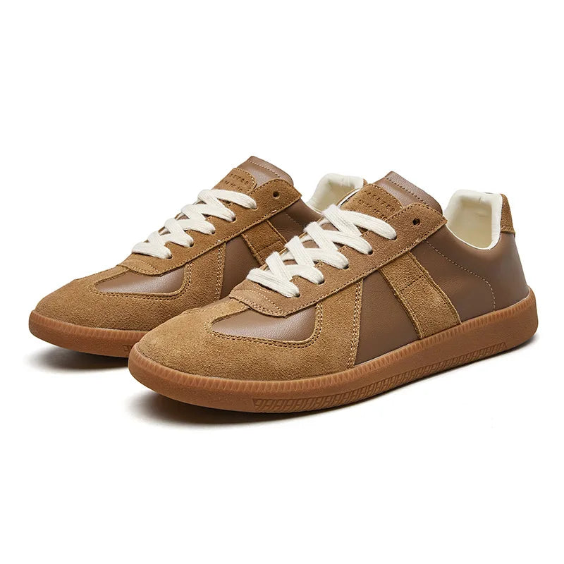 Trendy heren retro sneakers met robuuste dikke zool, perfect voor een casual en moderne look.