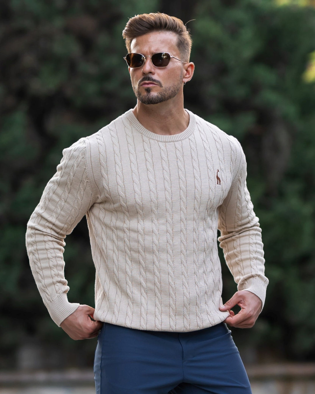Heren ribgebreid sweatshirt, perfect voor casual herfst- en winterdagen. Comfortabel en stijlvol.